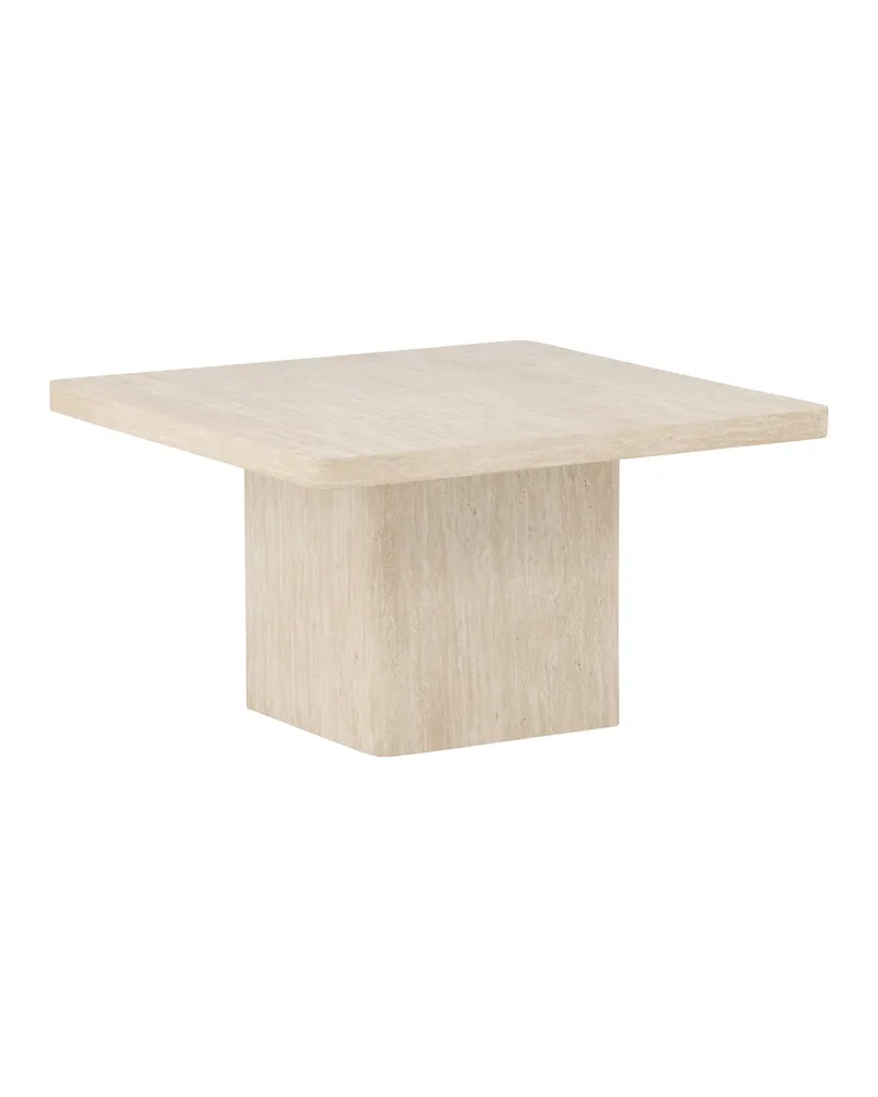 Qvart quadratischer Couchtisch auf Sockelfuß in 80 × 80 cm, Ansicht 6