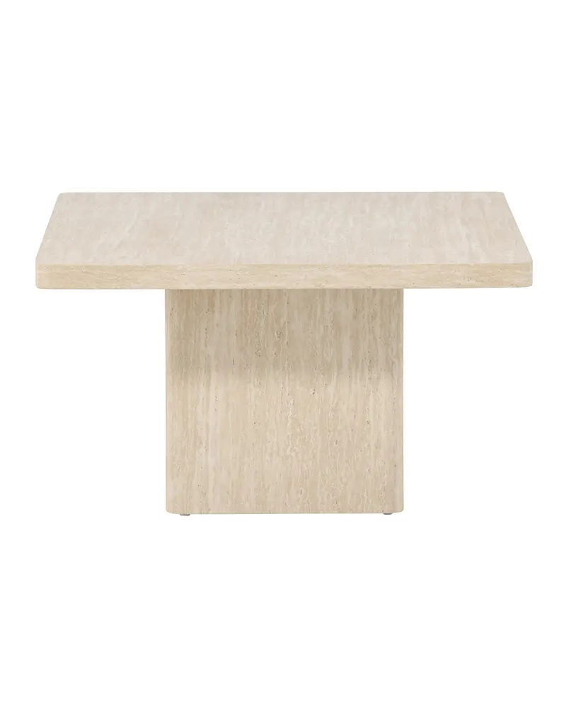 Qvart quadratischer Couchtisch auf Sockelfuß in 80 × 80 cm, Ansicht 2