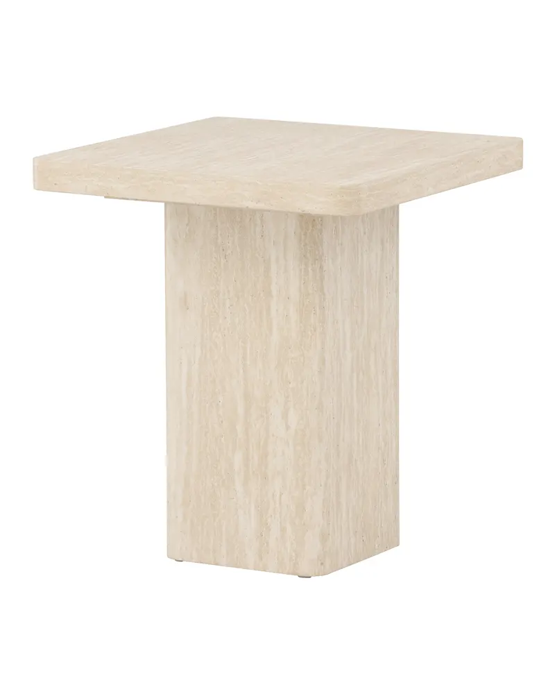 Qvart quadratischer Couchtisch auf Sockelfuß in 50 × 50 cm, Ansicht 1