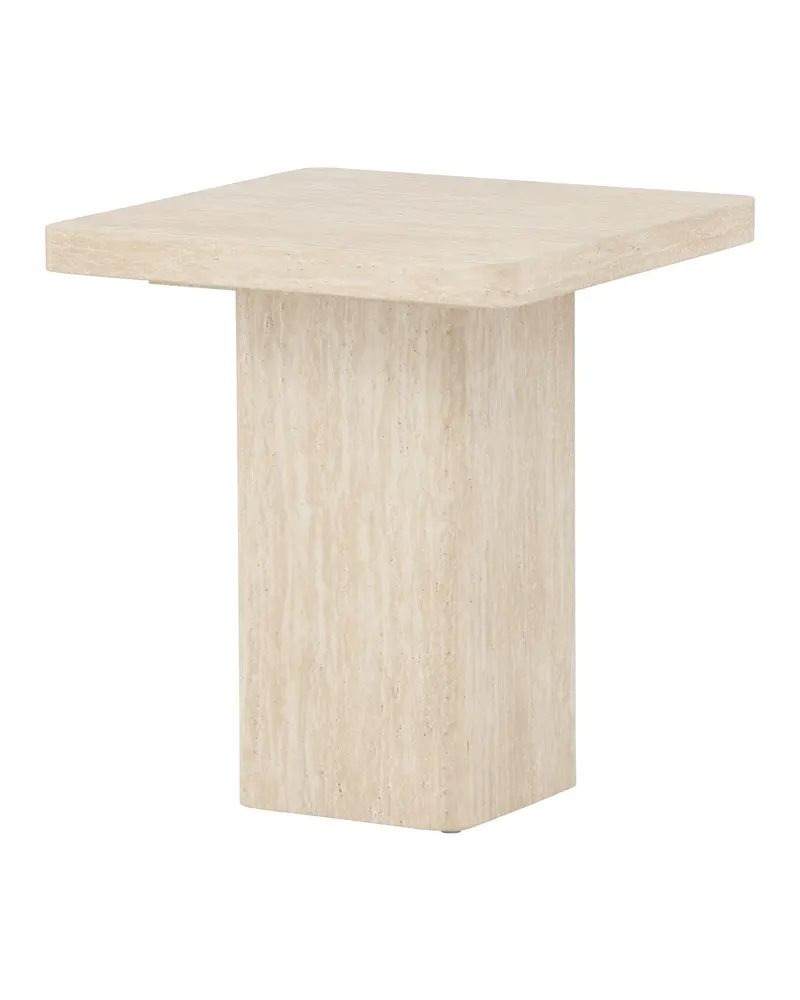 Qvart quadratischer Couchtisch auf Sockelfuß in 50 × 50 cm, Ansicht 5