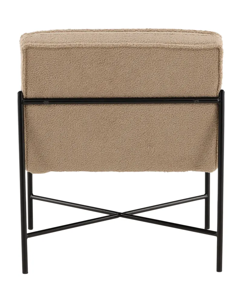 Rakel Sessel mit schmalem Stahlgestell in Beige, Gestell Schwarz, Polyester-Teddystoff, Ansicht 7
