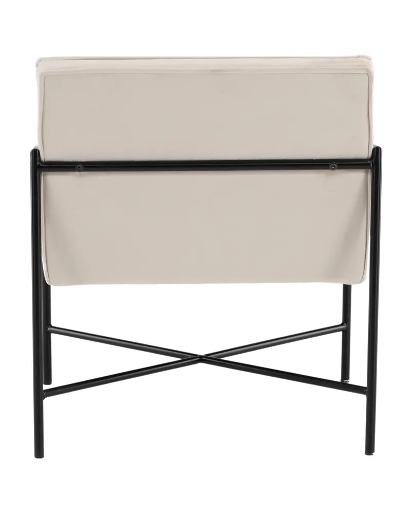 Rakel Sessel mit schmalem Stahlgestell in Beige, Gestell Schwarz, Polyester-Samt, Ansicht 7