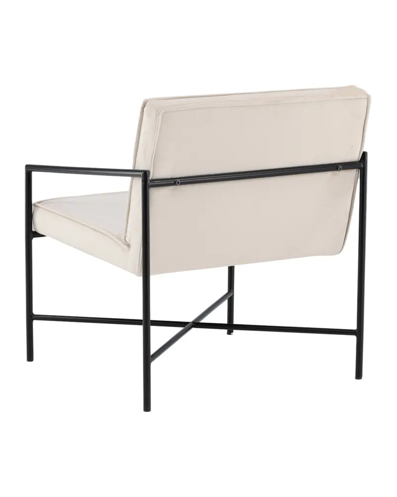Rakel Sessel mit schmalem Stahlgestell in Beige, Gestell Schwarz, Polyester-Samt, Ansicht 6