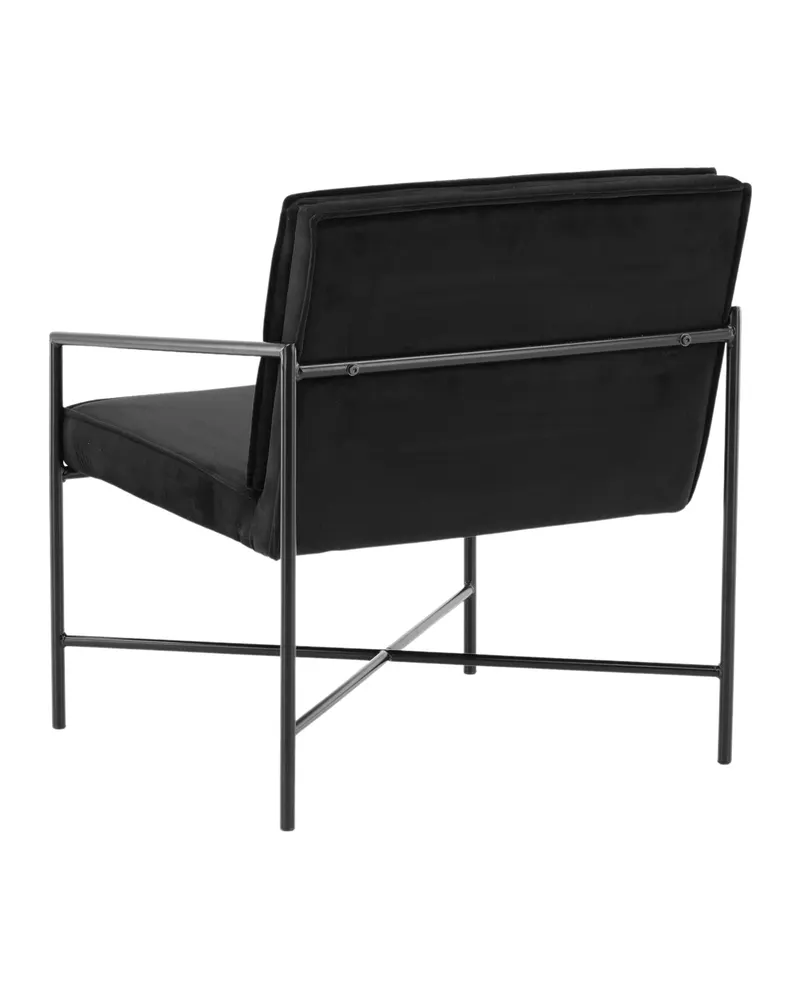Rakel Sessel mit schmalem Stahlgestell in Schwarz, Polyester-Samt, Ansicht 6