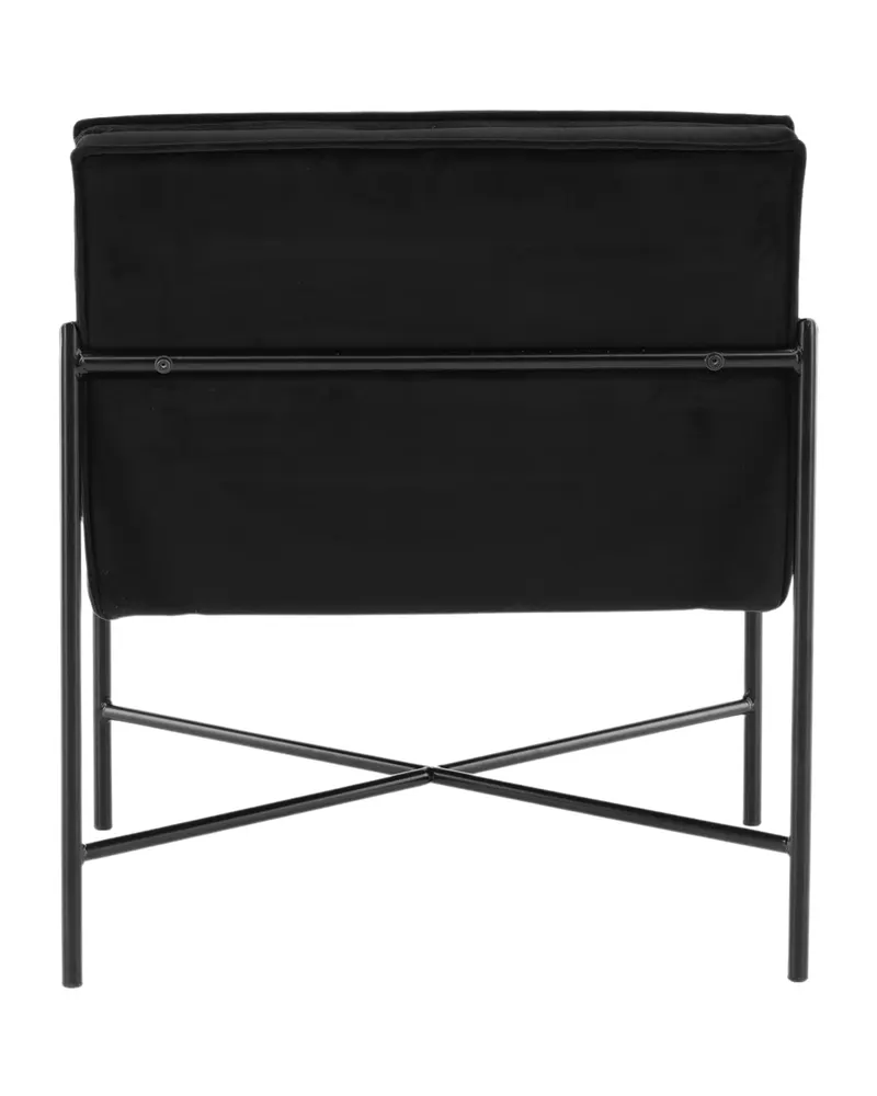 Rakel Sessel mit schmalem Stahlgestell in Schwarz, Polyester-Samt, Ansicht 7