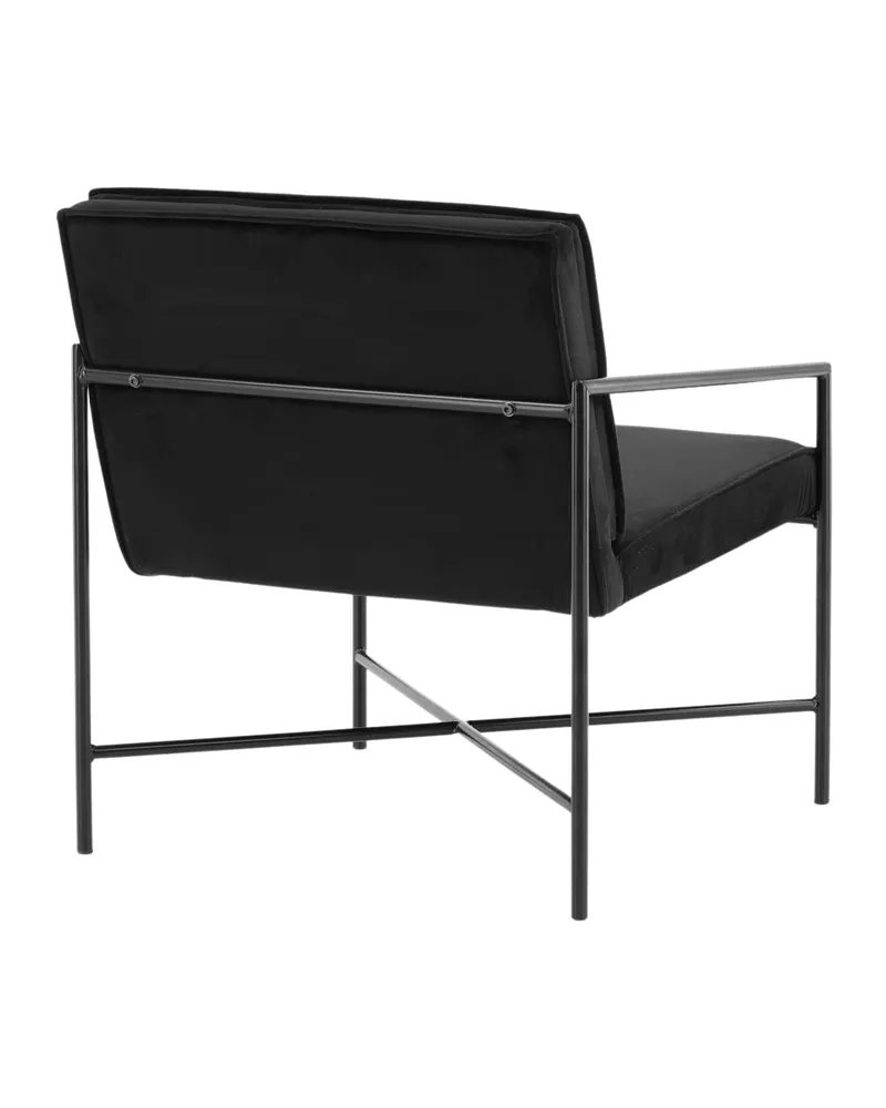 Rakel Sessel mit schmalem Stahlgestell in Schwarz, Polyester-Samt, Ansicht 8