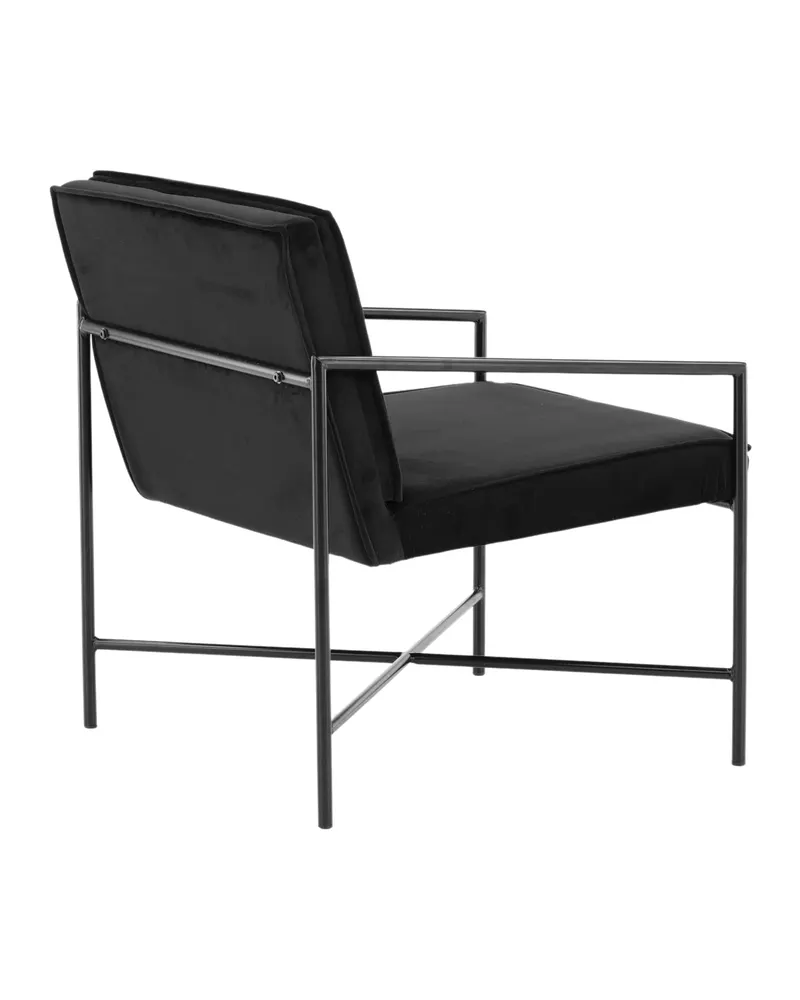Rakel Sessel mit schmalem Stahlgestell in Schwarz, Polyester-Samt, Ansicht 9