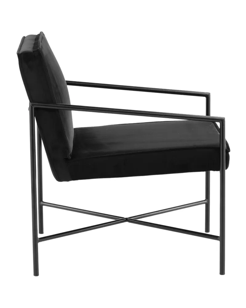 Rakel Sessel mit schmalem Stahlgestell in Schwarz, Polyester-Samt, Ansicht 10