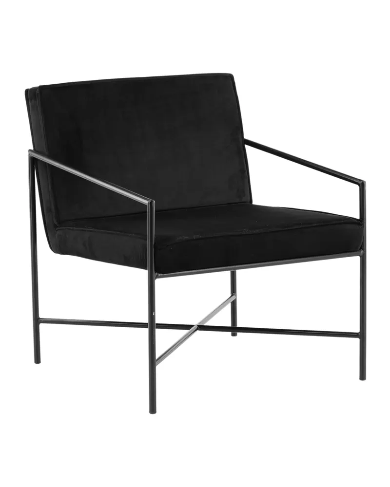 Rakel Sessel mit schmalem Stahlgestell in Schwarz, Polyester-Samt, Ansicht 12