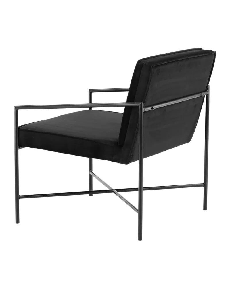 Rakel Sessel mit schmalem Stahlgestell in Schwarz, Polyester-Samt, Ansicht 5