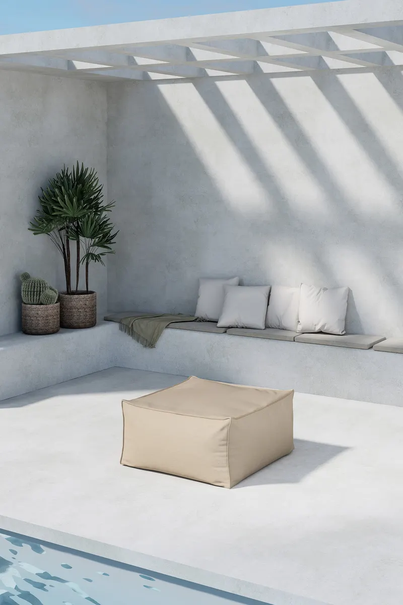 Rambo Outdoor-Pouf, quadratisch, im Wohnraum, Ansicht 1