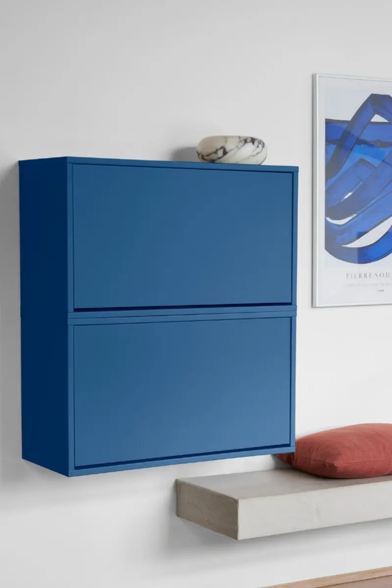 ReCollector Schuhkipper Shoe Box aus melaminbeschichteter Spanplatte, Kobaltblau, 70 × 40 × 30 cm (B × H × T), Ansicht 4