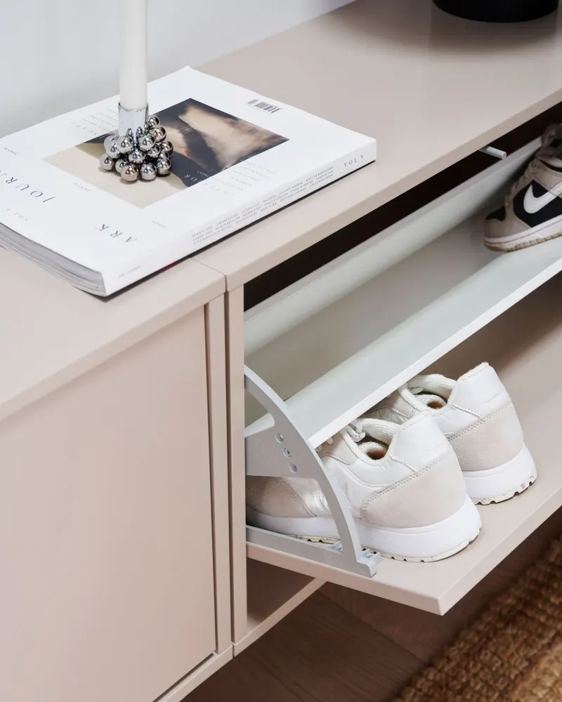 ReCollector Schuhkipper Shoe Box aus melaminbeschichteter Spanplatte, Silbergrau, 70 × 40 × 30 cm (B × H × T), Ansicht 3