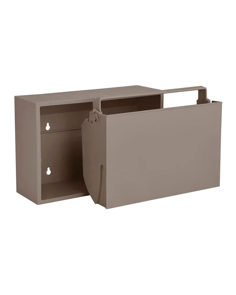 Wand-Aufbewahrungsbox Mini ReCollector aus recyceltem PP, Braun (Fungi Brown), 30 × 20 × 10 cm, Ansicht 3