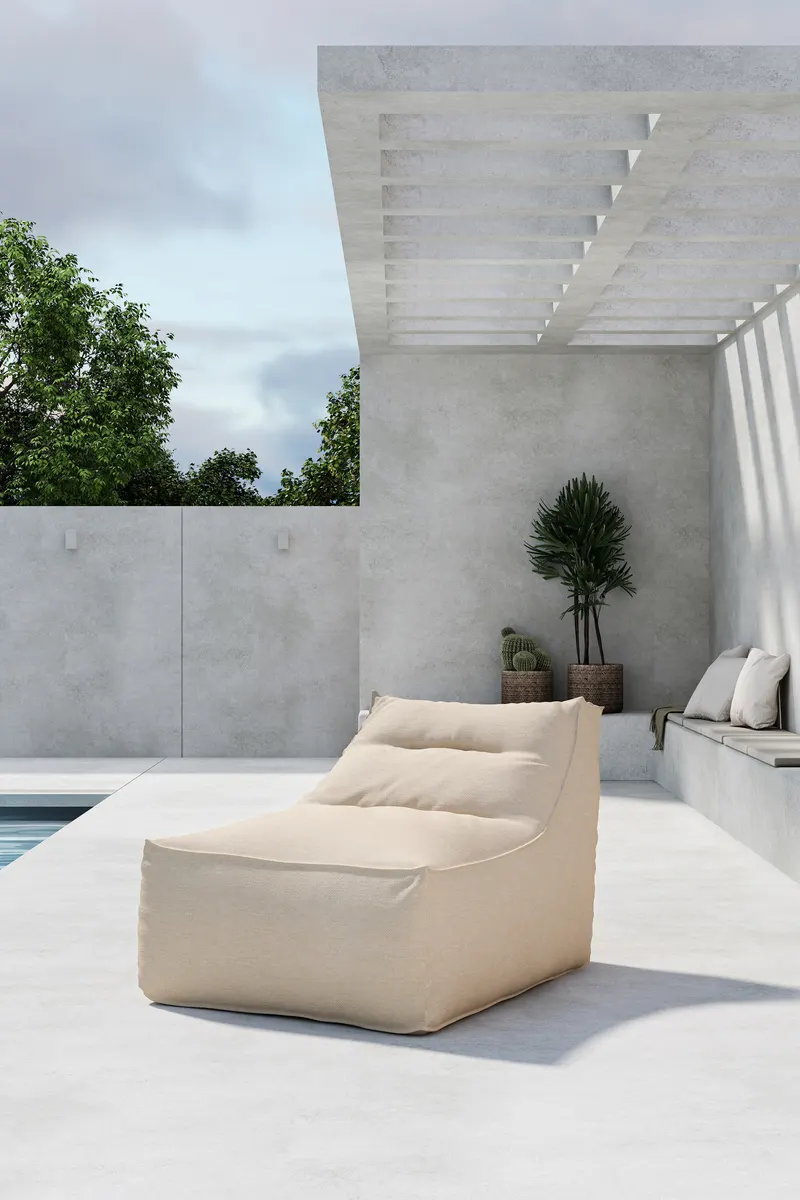 Redang Outdoor-Loungesessel im Sitzsack-Stil in Beige, Olefin, im Wohnraum