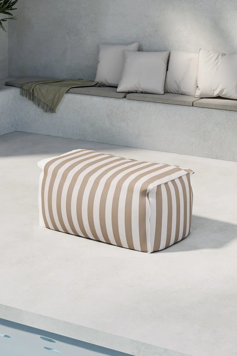 Redang Outdoor-Loungesessel im Sitzsack-Stil in Weiß / Beige, Gestell Beige, Olefin, im Wohnraum, Ansicht 2