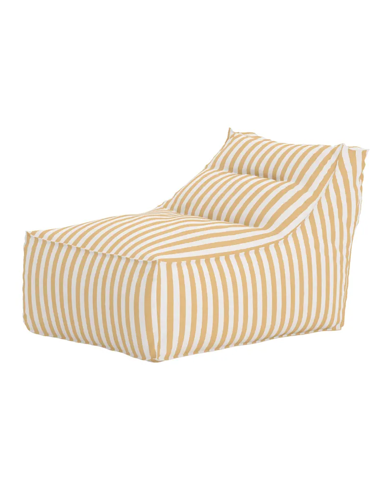Redang Sonnenliege, Loungesessel und Hocker aus Olefin, Gelb / Weiß
