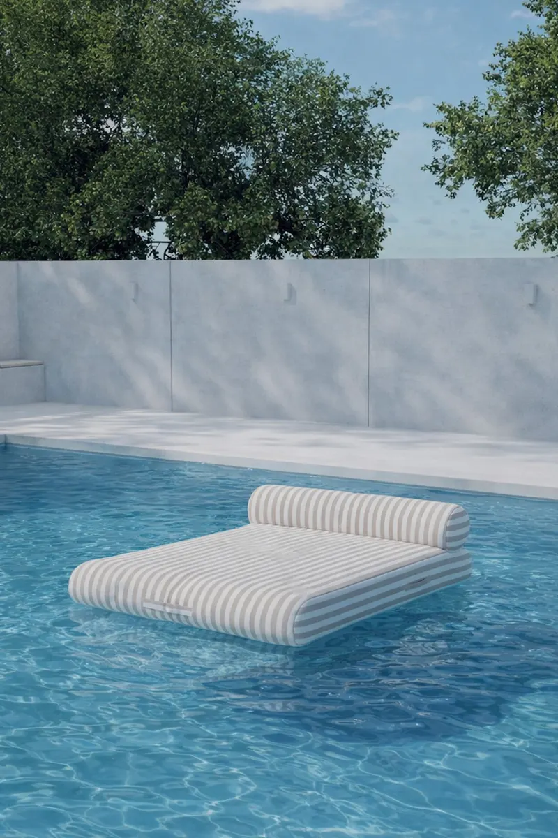 Redang Loungesessel, Hocker und Sonnenliege in Weiß / Beige, Gestell Beige, im Wohnraum, Ansicht 2