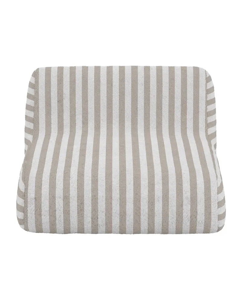 Redang Sonnenliege und Hocker mit Streifenbezug in Weiß / Beige, Gestell Beige, Ansicht 2