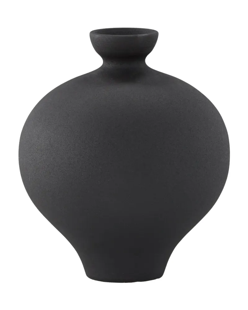 Rellis Vase aus Töpferware in Ø 20 cm, Schwarz, Ansicht 7
