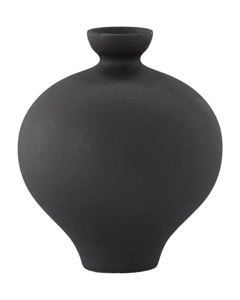 Rellis Vase aus Töpferware in Ø 20 cm, Schwarz, Ansicht 9