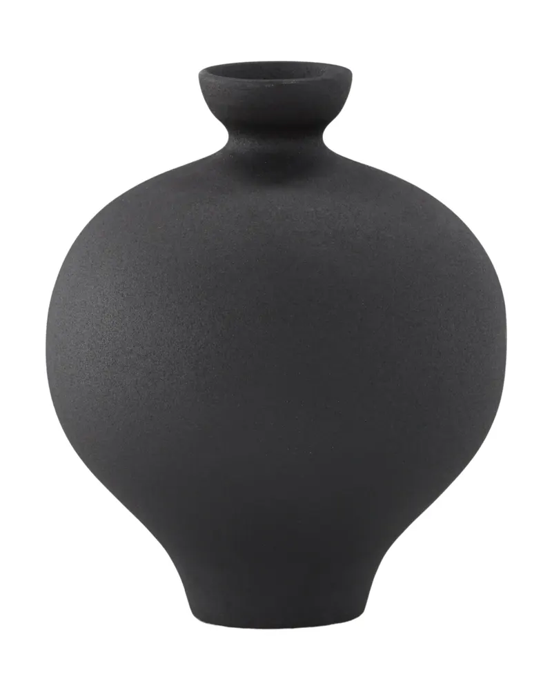 Rellis Vase aus Töpferware in Ø 20 cm, Schwarz, Ansicht 11