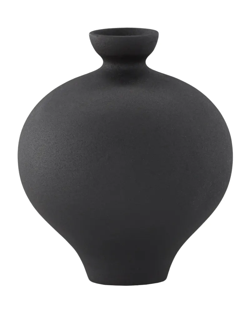 Rellis Vase aus Töpferware in Ø 20 cm, Schwarz, Ansicht 12