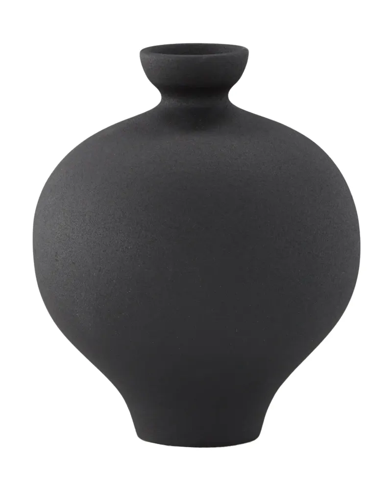 Rellis Vase aus Töpferware in Ø 20 cm, Schwarz, Ansicht 5