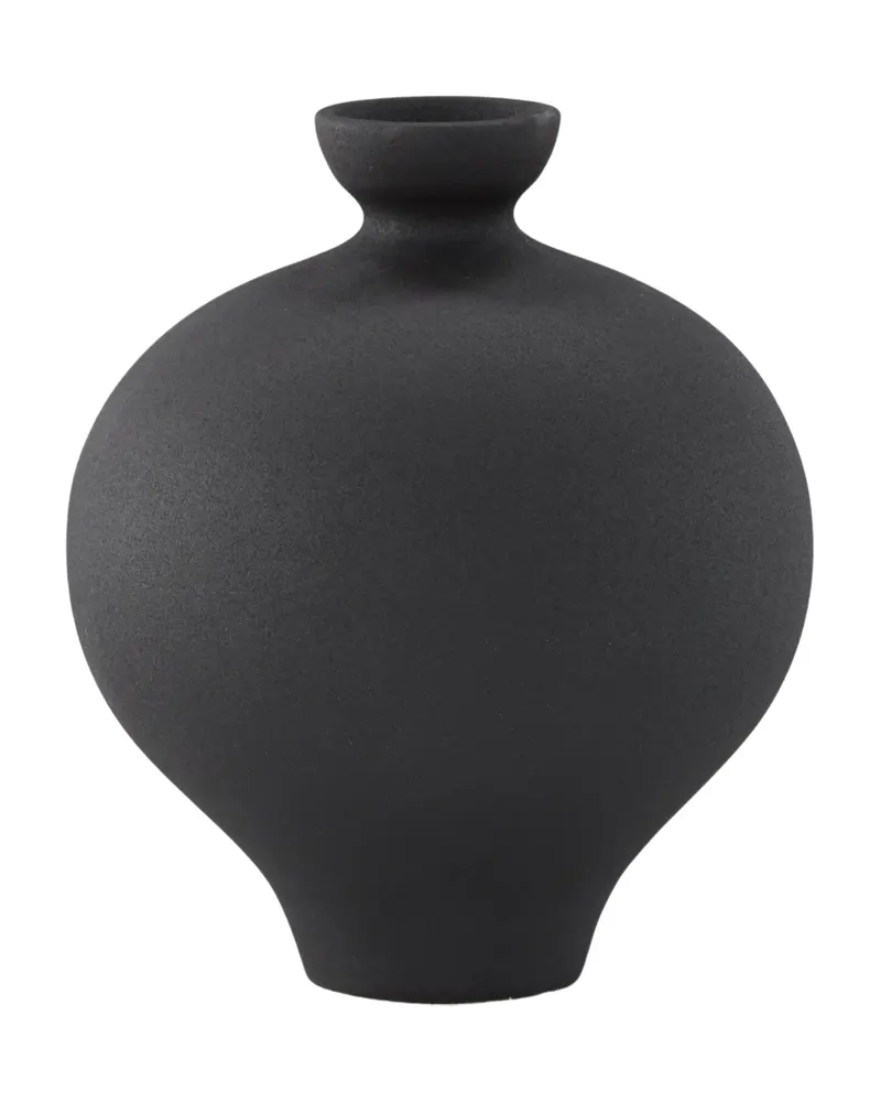 Rellis Vase aus Töpferware in Ø 20 cm, Schwarz, Ansicht 6