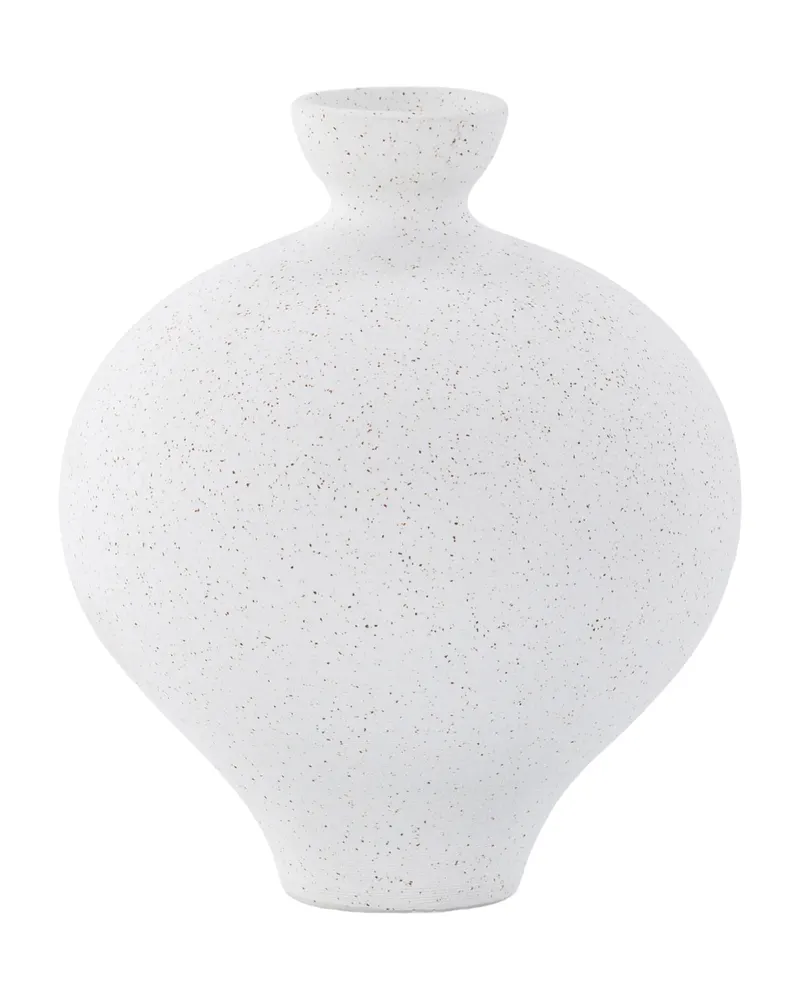 Rellis Vase aus Töpferware in Ø 20 cm, Weiß, Ansicht 1
