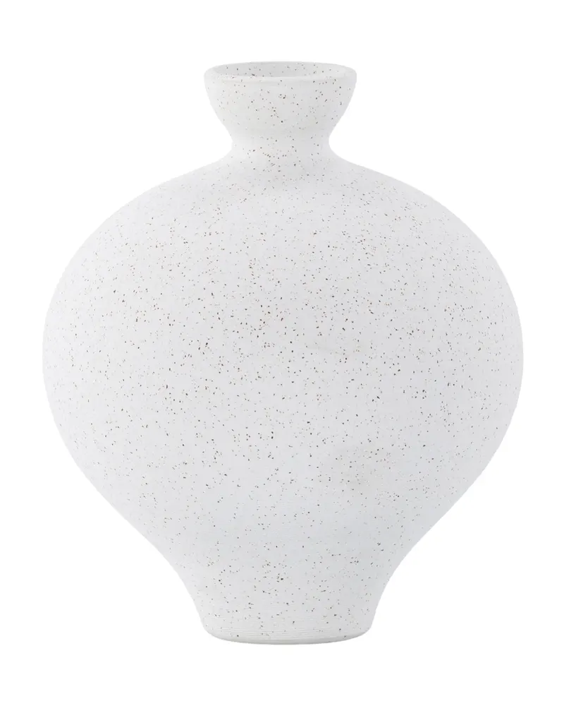 Rellis Vase aus Töpferware in Ø 20 cm, Weiß, Ansicht 9