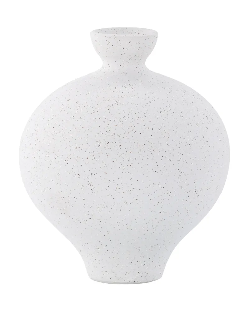 Rellis Vase aus Töpferware in Ø 20 cm, Weiß, Ansicht 11