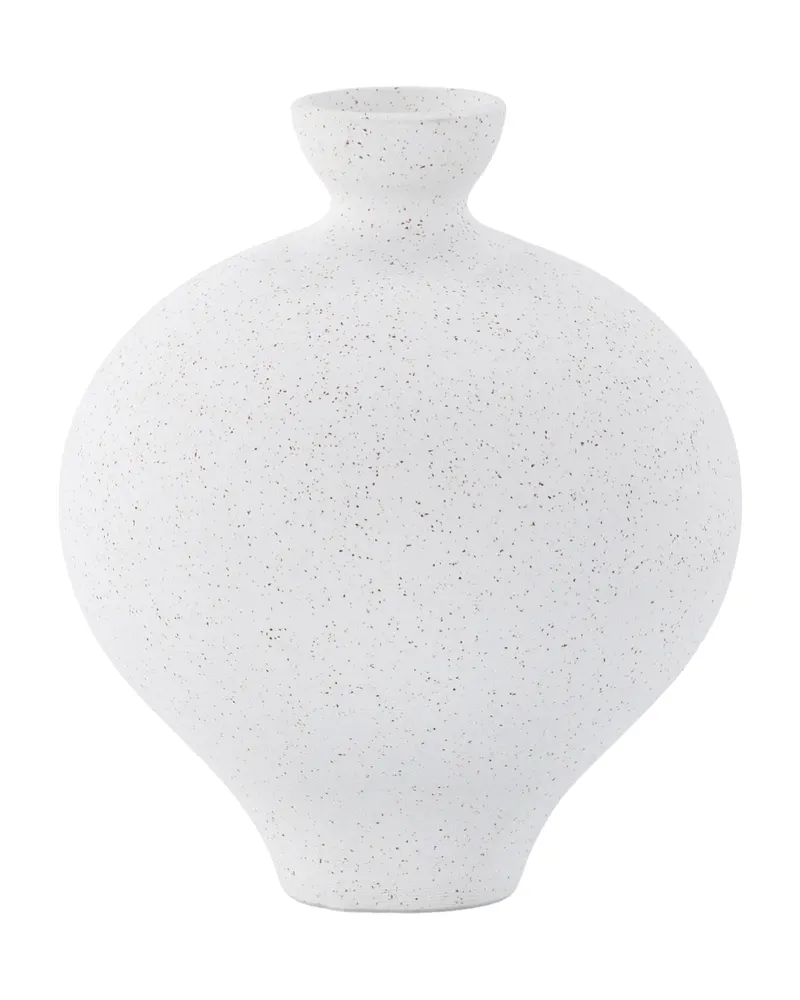Rellis Vase aus Töpferware in Ø 20 cm, Weiß, Ansicht 12