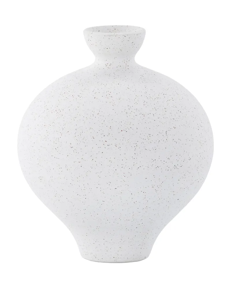 Rellis Vase aus Töpferware in Ø 20 cm, Weiß, Ansicht 3