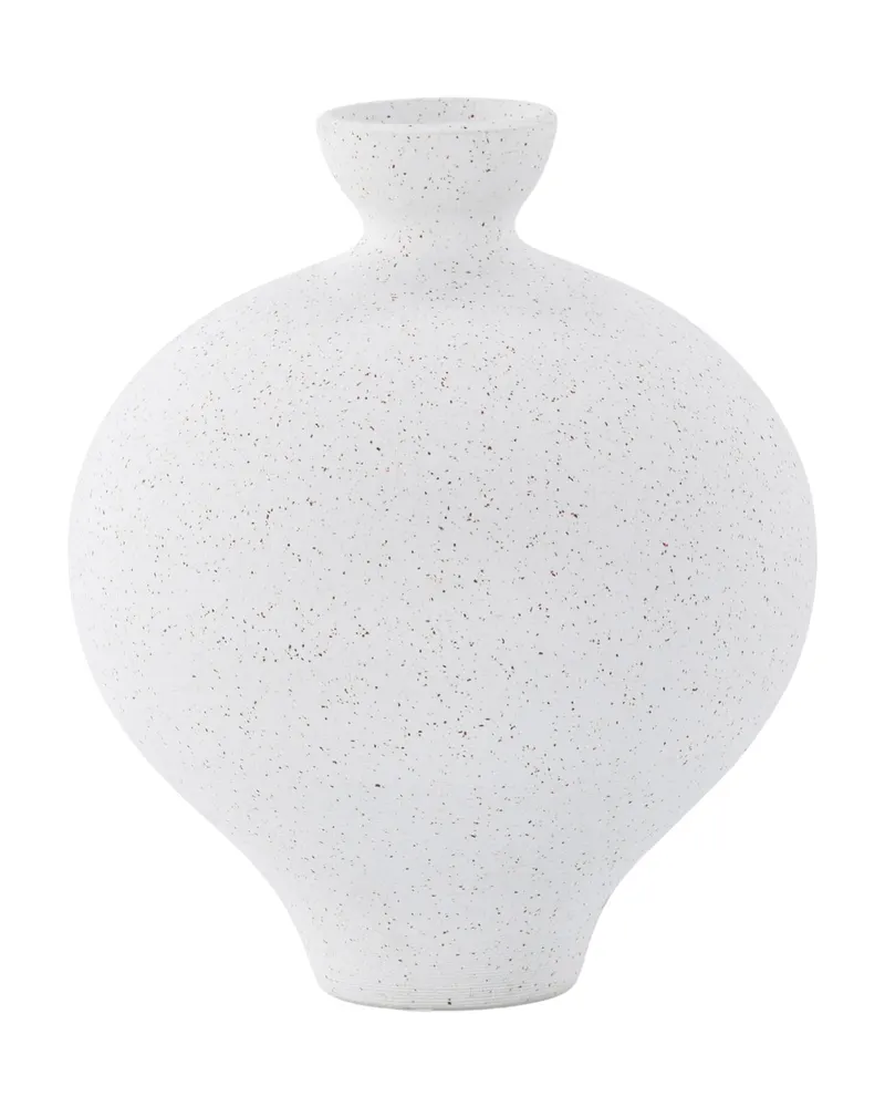 Rellis Vase aus Töpferware in Ø 20 cm, Weiß, Ansicht 5