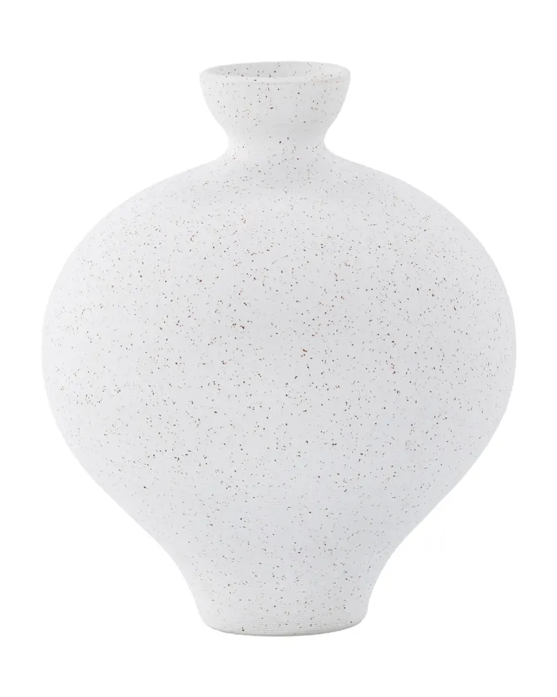 Rellis Vase aus Töpferware in Ø 20 cm, Weiß, Ansicht 6