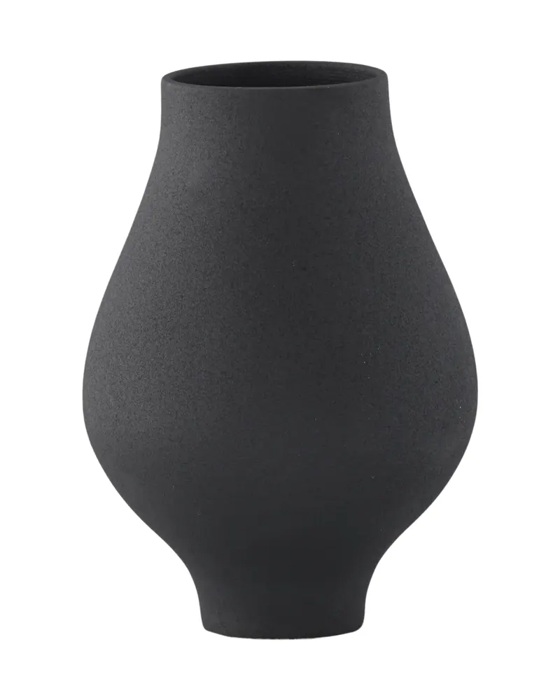 Rellis Vase aus Töpferware in Ø 14 cm, Schwarz, Ansicht 7