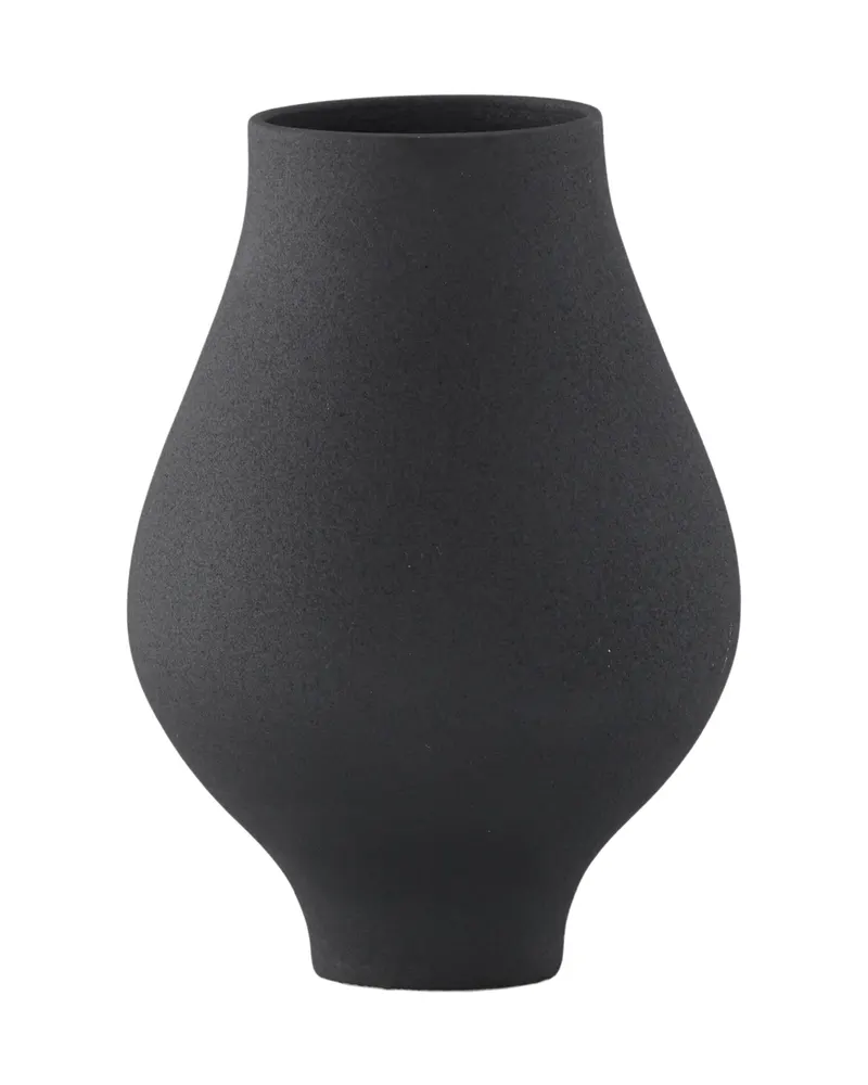 Rellis Vase aus Töpferware in Ø 14 cm, Schwarz, Ansicht 8