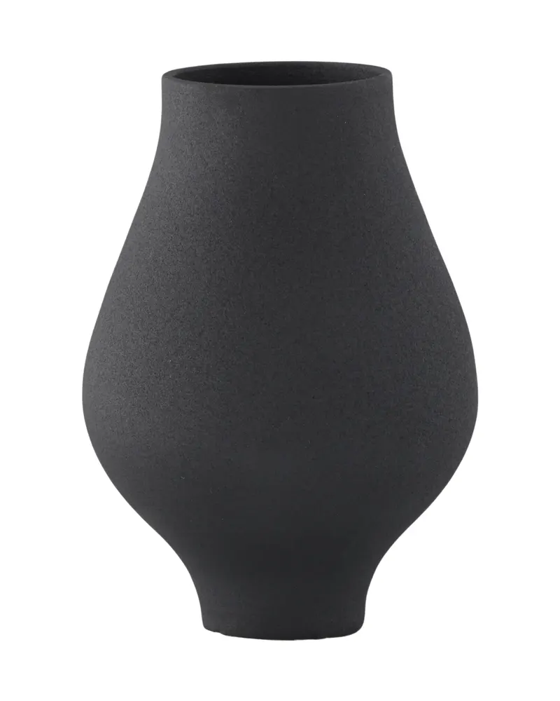 Rellis Vase aus Töpferware in Ø 14 cm, Schwarz, Ansicht 9