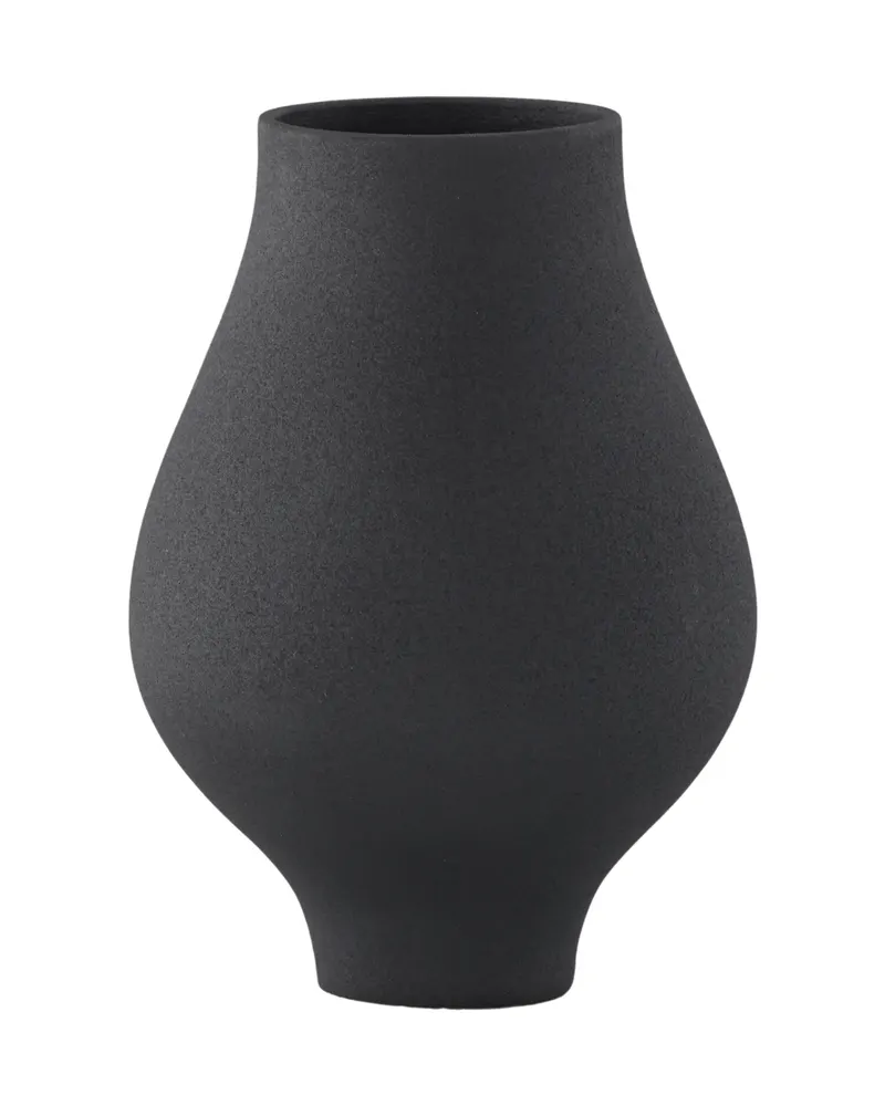Rellis Vase aus Töpferware in Ø 14 cm, Schwarz, Ansicht 10