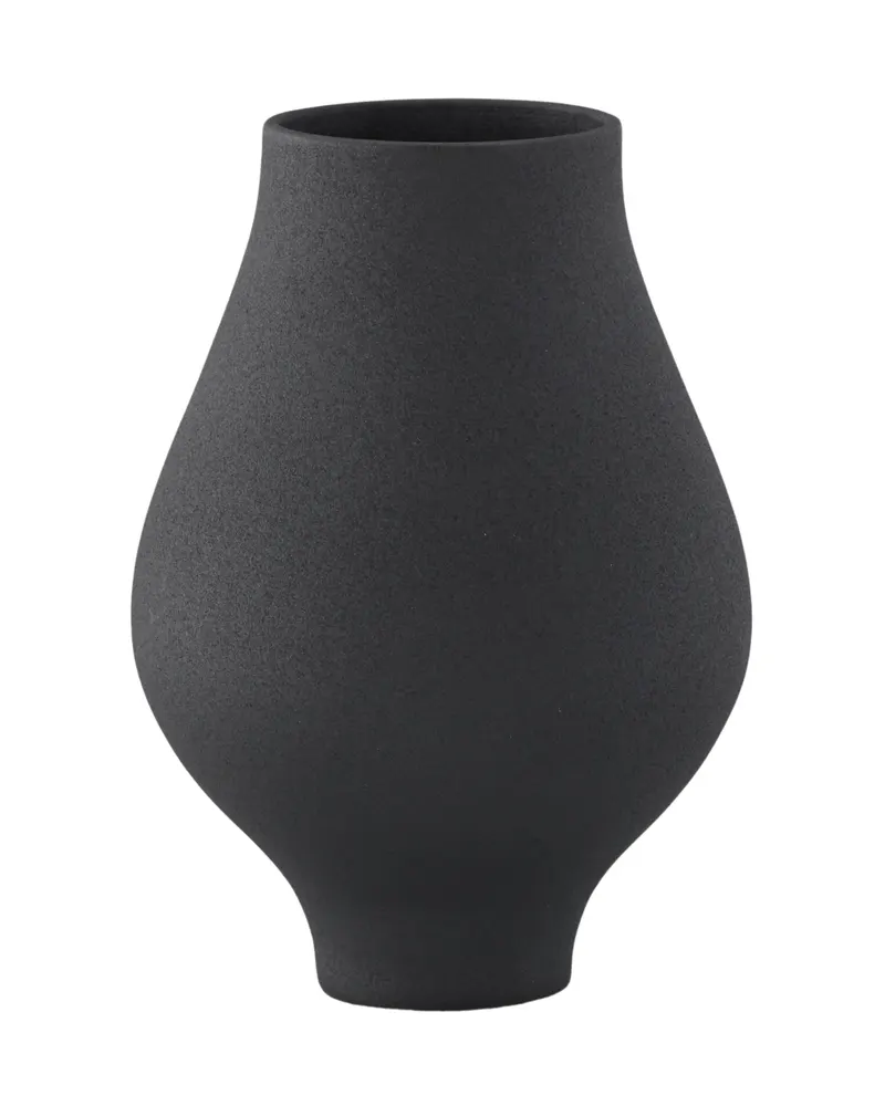 Rellis Vase aus Töpferware in Ø 14 cm, Schwarz, Ansicht 12
