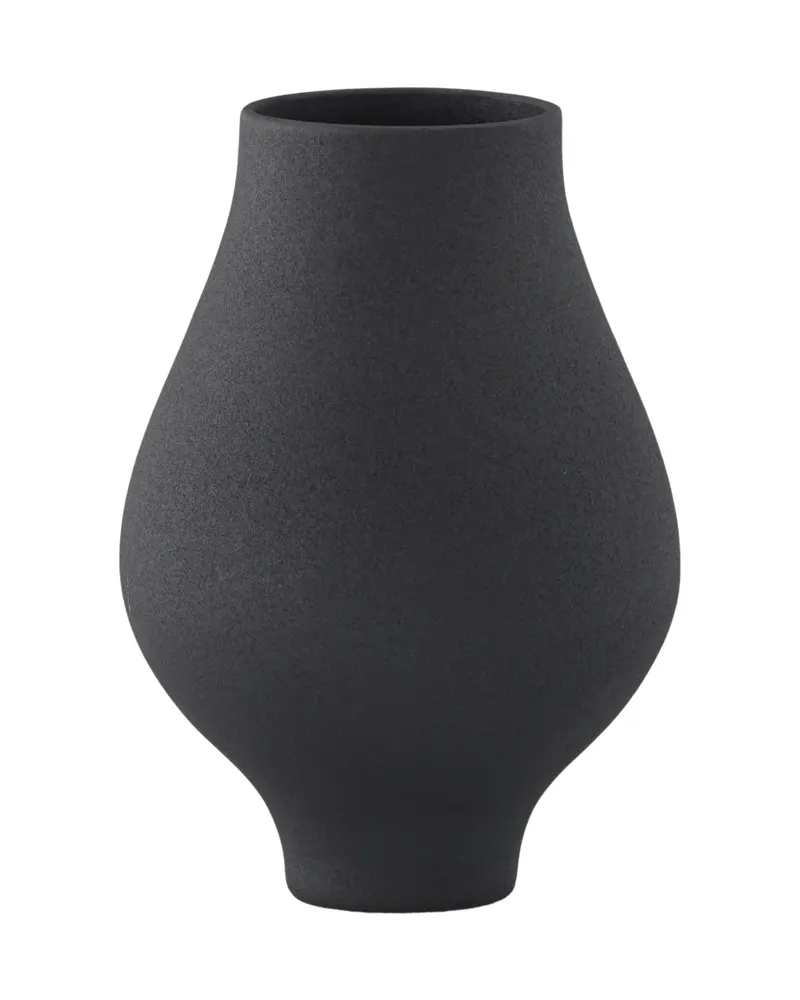 Rellis Vase aus Töpferware in Ø 14 cm, Schwarz, Ansicht 2