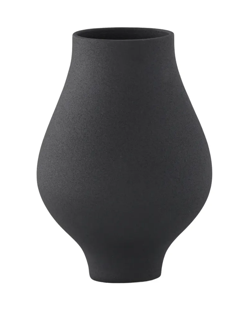 Rellis Vase aus Töpferware in Ø 14 cm, Schwarz, Ansicht 4