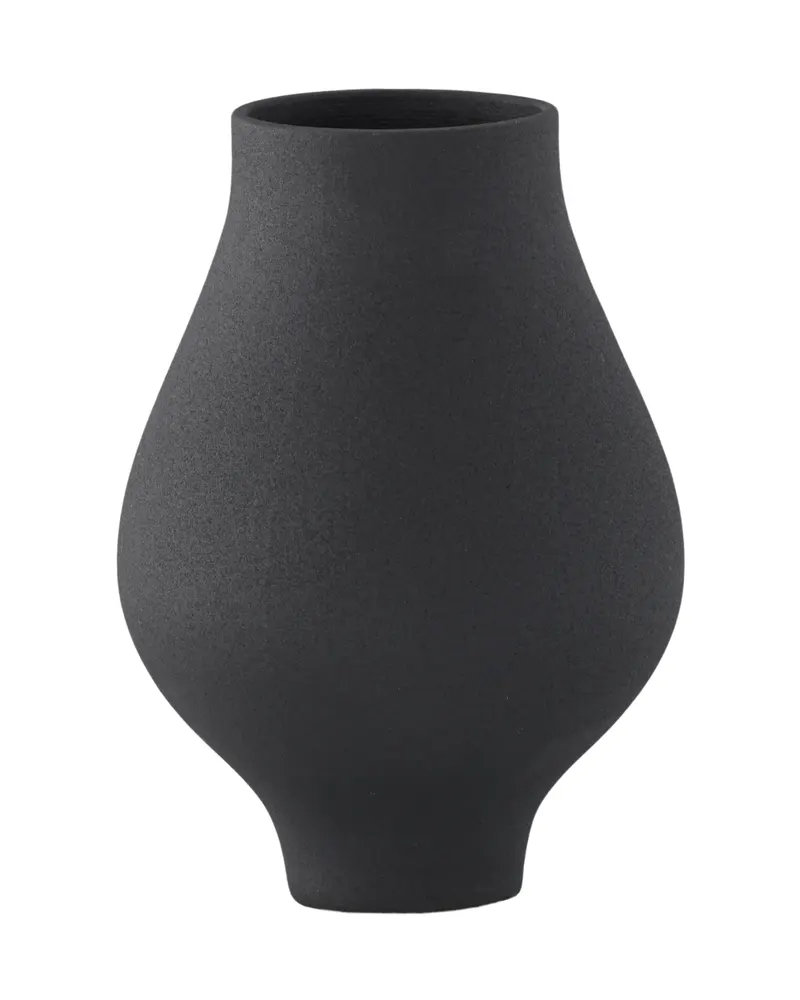 Rellis Vase aus Töpferware in Ø 14 cm, Schwarz, Ansicht 5