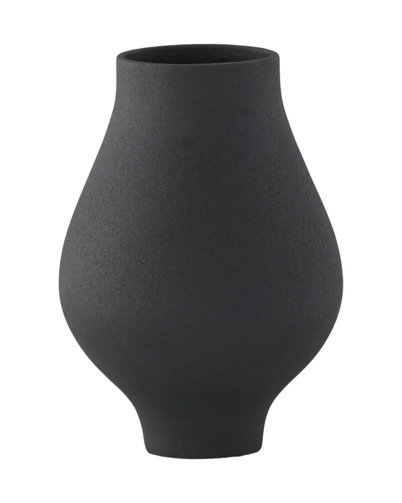 Rellis Vase aus Töpferware in Ø 14 cm, Schwarz, Ansicht 6
