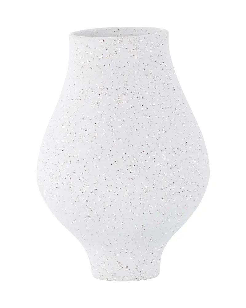 Rellis Vase aus Töpferware in Ø 14 cm, Weiß, Ansicht 9