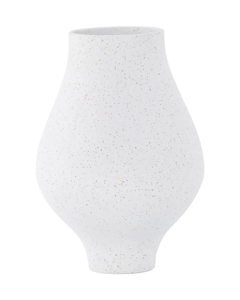Rellis Vase aus Töpferware in Ø 14 cm, Weiß, Ansicht 10