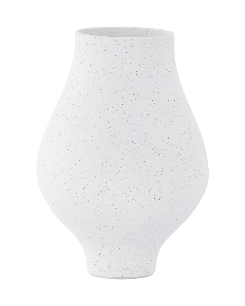 Rellis Vase aus Töpferware in Ø 14 cm, Weiß, Ansicht 12