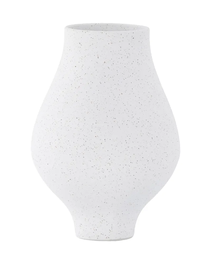 Rellis Vase aus Töpferware in Ø 14 cm, Weiß, Ansicht 2
