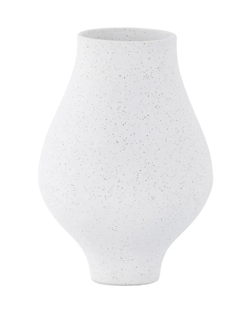 Rellis Vase aus Töpferware in Ø 14 cm, Weiß, Ansicht 4